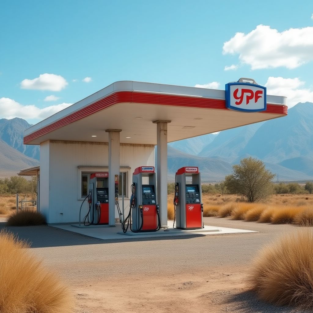 Estación de servicio YPF en zona rural